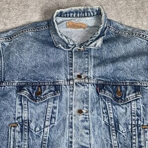 Levi's jacket mens medium Trucker blue denim 1988 USA 70508-0219 VTG 80s type‎ 3